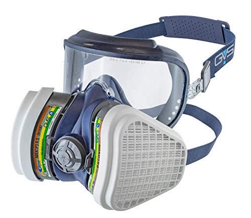 GVS Filter Technology SPR534 Máscara Elipse Integra con visor + filtros ABEK1P3 incluidos para protección contra partículas y gases combinados - Talla S/M