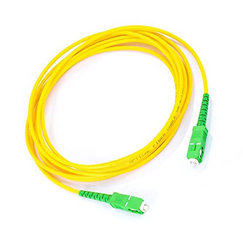 H Cable de Fibra Óptica para Router-Compatible 99% Conpatible con Movistar Jazztel Vodafone Orange Amena Masmovil SC/APC a SC/APC monomodo simplex 9/125 (AMARILLO 2M)