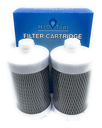 H2O Taps - Cartucho de Filtro de Agua para Grifo | Cartucho de Recambio para Sistema de Filtración de Agua en Grifos (Pack de 2 Unidades) | Filtrado de Grifos de Cocina (Pack x2) para 6 Meses