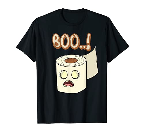 Halloween Boo Toalla de papel fantasma caza flotante inodoro Boo Camiseta