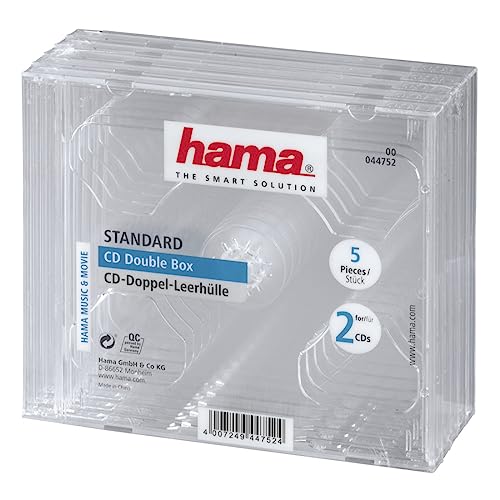 Hama 044752 - Caja para 2 CDs, 5 unidades, color transparente