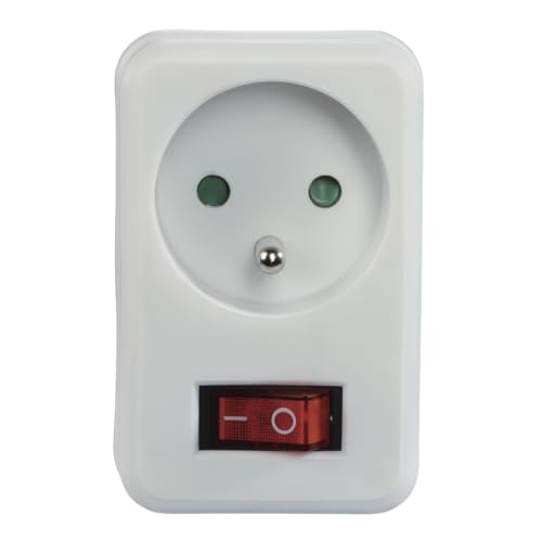 Hama Toma de Corriente con Interruptor (Adaptador, Interruptor, 250 V, 16 A, Interruptor, Interruptor, Enchufe, Contacto) Blanco