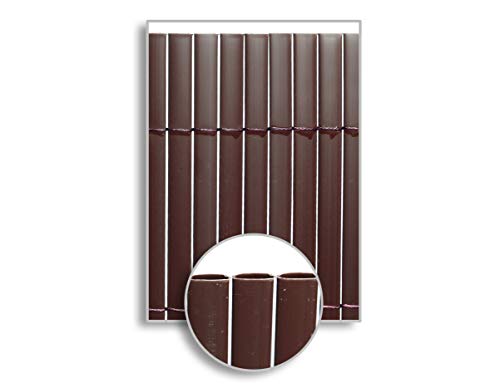 HERSIG - Malla Ocultacion Jardin | Cañizo PVC Marron Oscuro de Doble Cara para Exterior - 150 x 300 cm