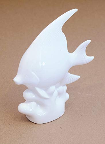 HGD CS24-1618 Figura de Porcelana, diseño de pez, Color Blanco