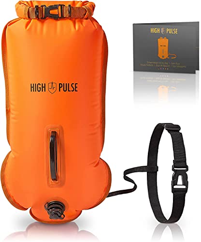High Pulse 2 en 1 Boya Flotante y Bolsa Seca 28L | Bolsa de natación para Adultos para natación, triatlón, Kayak y navegación - Impermeable, boyante, fácil de inflar