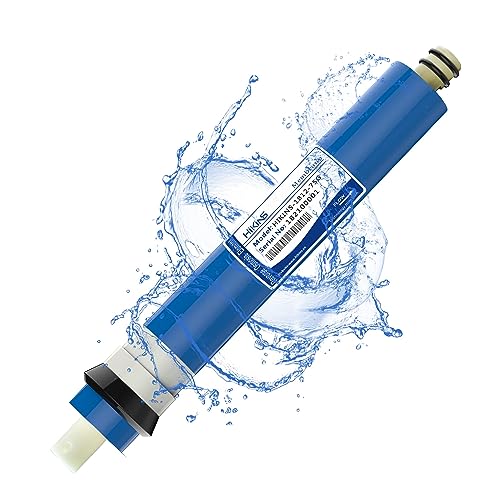 HiKiNS Membrana de ósmosis inversa 75GPD RO Membrana Filtro de agua residencial Elemento de ósmosis inversa de repuesto para el sistema de filtración de agua RO para beber en el hogar (1812-75G)