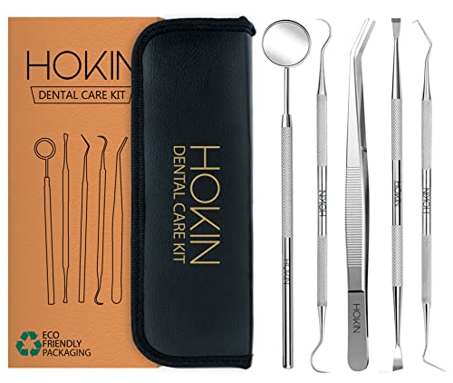 HOKIN Limpieza Dental y Blanqueamiento, 5 Piezas de Acero Inoxidable, Para Hombres, Mujeres, Niños y Mascota.