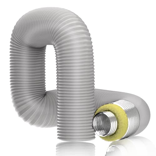 Hon&Guan - Aislamiento Térmico y Acústico - ø100MM Manguera de Aluminio Flexible Conductos de Ventilación - Largo 1,2M (ø100mm*1,2m)