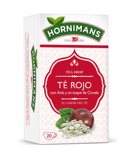 Hornimans Té Rojo con Anís y un toque de Ciruela 100% Natural | 20 bolsitas | Con Teína
