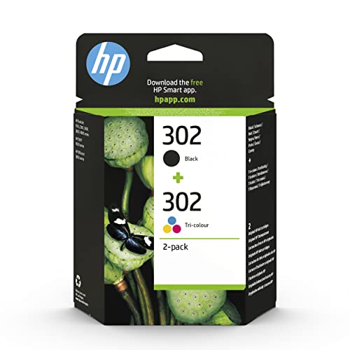 HP 302 X4D37AE, Negro y Tricolor, Pack de 2, Cartuchos de Tinta Originales, Compatible con Impresoras de Inyección de Tinta HP DeskJet 1110, 2130, 3630, HP ENVY 4520, HP OfficeJet 3830, 4650, 5220