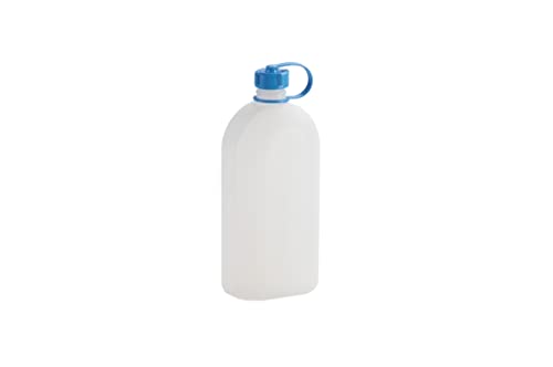 hünersdorff Botella de plástico con tapa de rosca hermética, resistente a productos químicos y alimentos, 1 litro, fabricado en Alemania