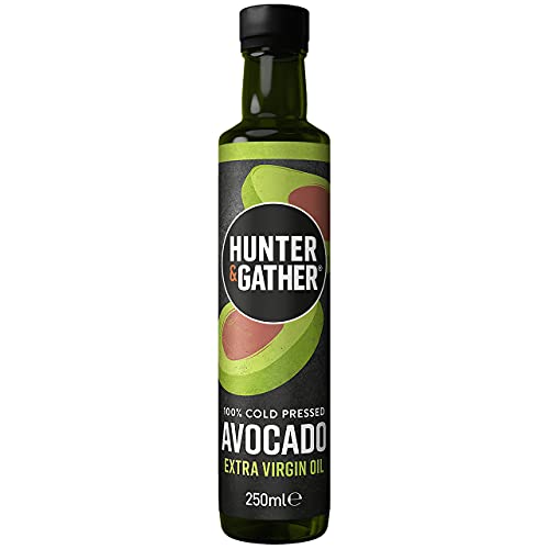 Hunter & Gather Aceite de aguacate virgen extra | Prensado en frío, sin refinar y embotellado en el Reino Unido | Aceite de aguacate 100% natural | Versátil para rociar 250 ml (Paquete de 1)