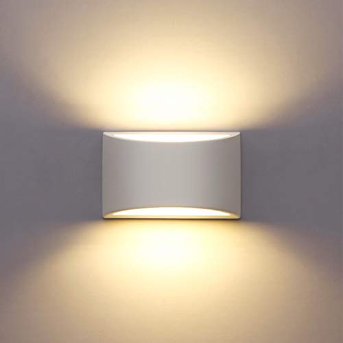 HYDONG Apliques de Pared Yeso 7W Blanco Cálido LED Modernos Lámpara de Pared Interior para Sala de Estar, Dormitorio, Pasillo (Incluye Bombilla LED G9)