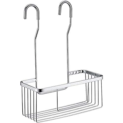 Ibergrif, M34028 Estante de Ducha, Estantería Ducha sin Taladros, Cesta Ducha Colgar, Cesta Colgante de Inoxidable, Cesta Jabon, Plata