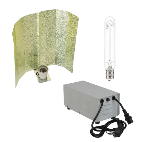 Ignator Kit de iluminación para Cultivo 600W HPS magnético balastro Cerrado. con lámpara HPS. Color Blanco.