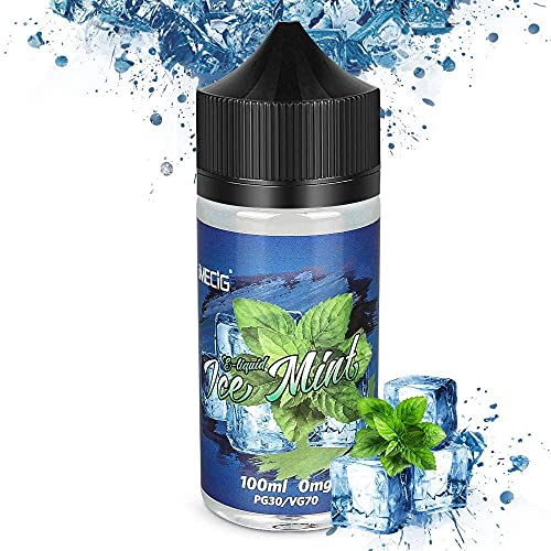 IMECIG Vaper Liquido E Liquido Vaper Jugo E Jugoso Sabor Imentol de hielo Menta Helada Ecig Vape Juice 70/30 E Liquid cigarrillos E cigarrillos electrónicos Box Mod Kits de inicio 100ml Sin Nicotina