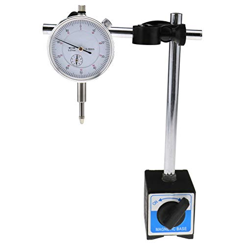 Indicador de prueba de dial métrico Indicador de reloj Medidor de reloj con base magnética Kit de herramientas de medición de precisión