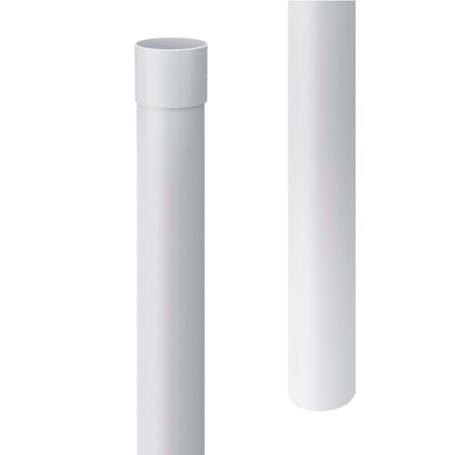INEFA Bajante de 100 cm, PVC DN 50, 1 pieza, blanco, accesorios para canalones, fácil instalación enchufable, Fabricado en Alemania