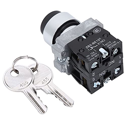 Interruptor de llave + llave ZB2-BE Interruptor de llave con reinicio automático Bloqueo de energía Conversión resistente a impactos Bloqueo de rotación ZB2-BE101 Interruptor de llave para