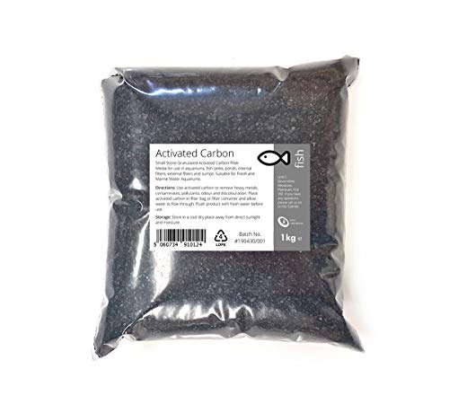 Intralabs Medios de Filtro de Agua de carbón Activado, Piedra pequeña Ultra porosa, Negro, 1 kg