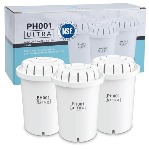 Invigorated Water PH001 Filtro de agua ultra alcalino - Filtros de agua de repuesto para jarras - Cartucho de filtro de agua de pH - Para jarra de filtro de agua alcalina, capacidad de 300 galones