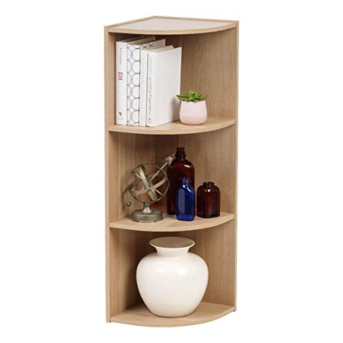 Iris Ohyama, Domowee de madera con estantes / Biuro, Estante de esquina de 3 niveles, Modular, Diseño, Oficina, Casa - Corner Shelf - CX-3C - Marrón claro