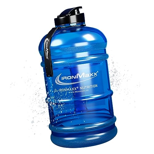 IronMaxx Galón de agua - azul 2200ml | sin BPA &DEHP| botella a prueba de fugas con escala de medida | disponible en colores diferentes