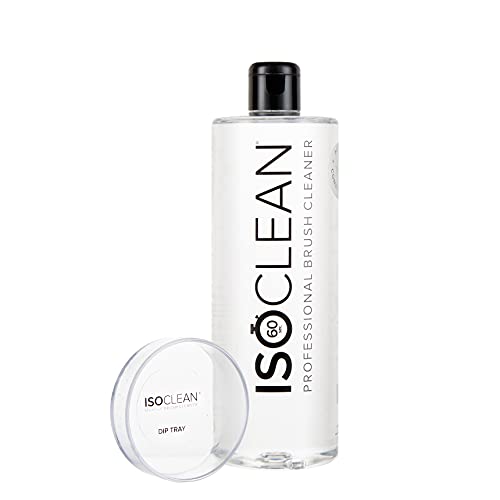 ISOCLEAN Líquido limpiador de brochas de maquillaje Solución fácil de verter - 525ml - Higiénico Secado rápido, Fácil de usar y duradero, Grado cosmético profesional - Funciona en 60 segundos