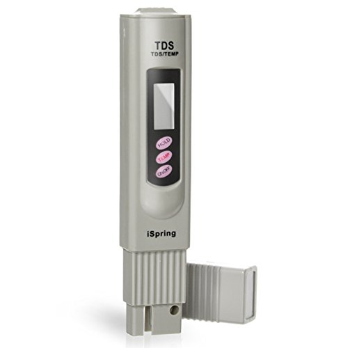iSpring TDS Medidor Digital de Calidad del Agua, 3 Botones, con Función de Prueba de Temperatura