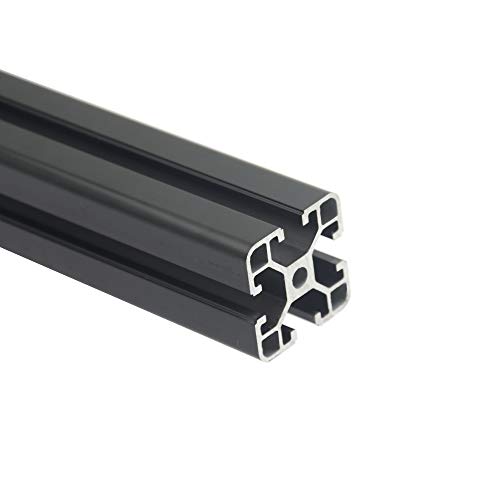 Iverntech 1 riel lineal anodizado 4040 de 300 mm según el estándar europeo, trusión de perfil de aluminio negro con ranura de 8 mm de la serie 40 para impresoras 3D y máquina de grabado láser CNC DIY