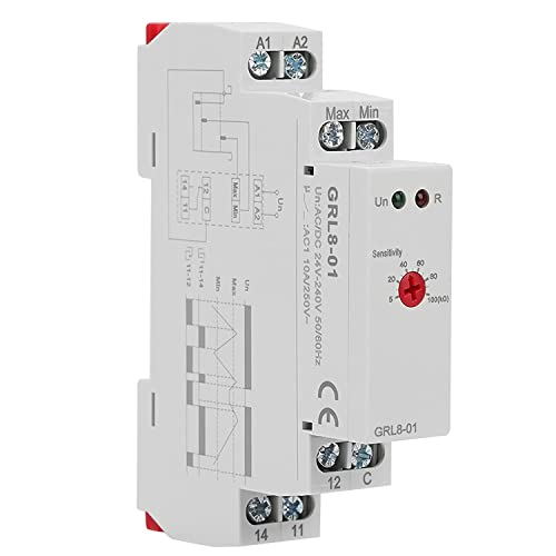 Jadeshay Relé de Control de Nivel de Líquido, GRL8-01 Controlador de Nivel de agua de Control de Nivel de Líquido, 10 A CA/CC 24 V-240 V