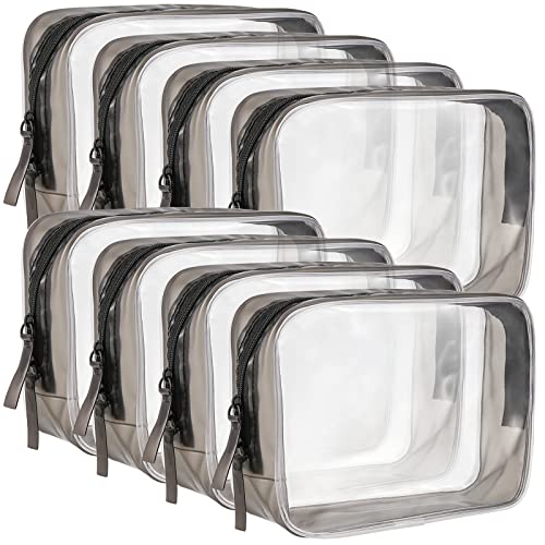 JAPCHET 8 Bolsas de cosméticos Transparentes de 18 x 14 cm, Bolsa de Maquillaje portátil, Bolsa de Transporte de artículos de tocador de PVC