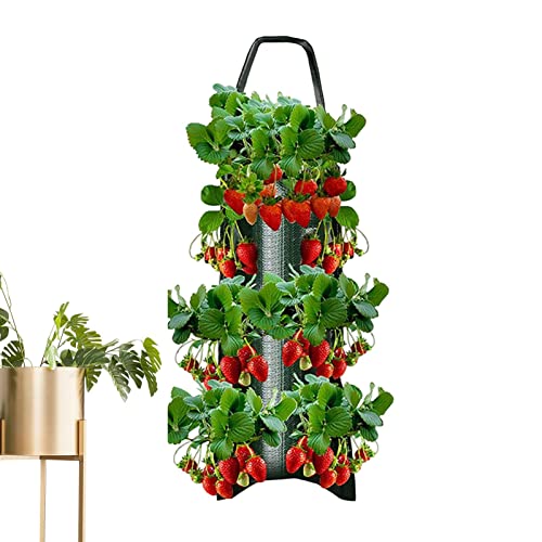 Jimtuze Cultivo Fresas | Jardineras Verticales para Plantas Exterior,Bolsas para macetas Fresas Lona Transpirable, Bolsas para Cultivo Flores Bolsas para macetas Fresas