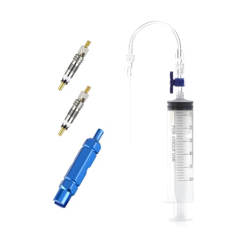 JNNJ Jeringuilla Liquido Tubeless, 60ml Inyector Sellador Neumáticos, Bicicletas Sellador Tubo Jeringa Y Herramienta De Eliminación De Válvula Presta, para Neumáticos Sin Cámara De Bicicleta MTB