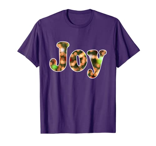 Joy Bokeh Out Of Focus Lights Púrpura Navidad Navidad Camiseta