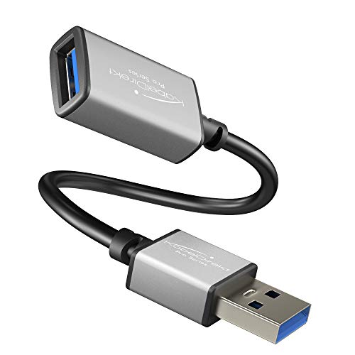 KabelDirekt – Cable alargador USB A 3.0 de – 0,15m – (Conector USB A a Clavija USB A, Adecuado para Todas Las Conexiones USB A, en Negro/Space Grey) – Pro Series