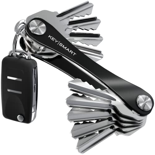 KeySmart - Llavero y organizador de llaves compacto (hasta 14 llaves, Negra)