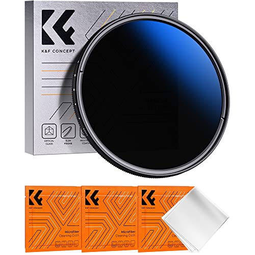 K&F Concept Nano-K Filtro Variable ND2-400 (1-9 Pasos) de Rosca Vidrio óptico con Nano-Revestimiento de 18 Capas para Objetivo 55mm