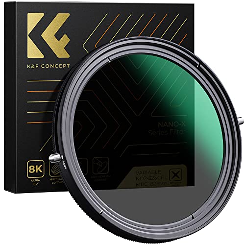 K&F Concept Nano-X 2 en 1 Filtro Polarizador y Filtro Densidad Neutra Ajustable 77mm Slim ND2-ND32 MRC para Cámara Lente NO X Spot con Funda