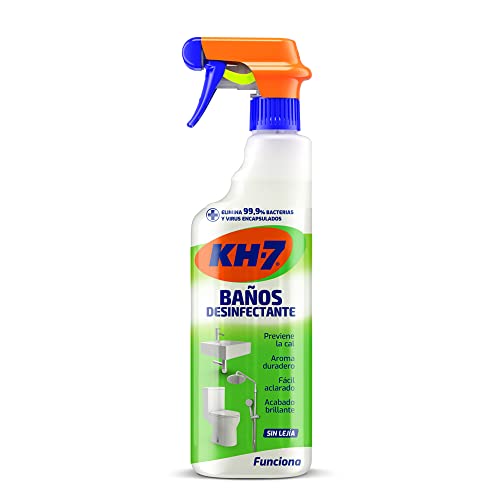 KH-7 Limpiador Baños Desinfectante, Previene la cal, el moho, y elimina 99,9% bacterias, virus encapsulados y hongos, Sin lejía - Pulverizador 750ml