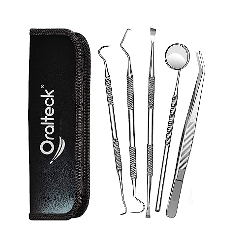 Kit de limpieza de acero inoxidable alemán premium, 5 instrumentos con estuche, apto para Adultos niños y mascotas