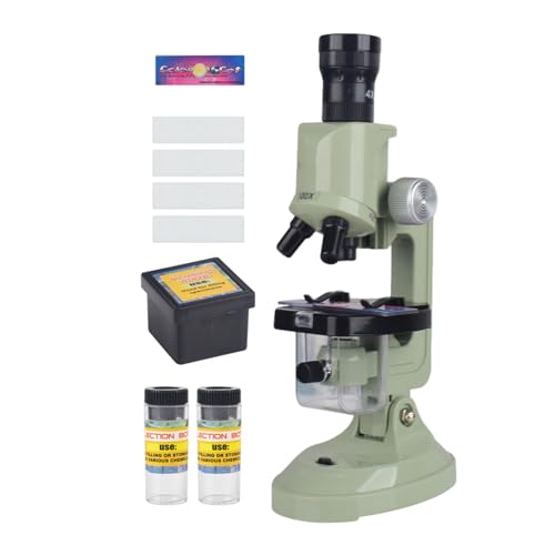 Kit De Microscopio para Niños, Microscopio con Cuerpo De Metal, Kits De Ciencia para Niños, Microscopio para Principiantes, Microscopio para Niños Fácil De Usar, Microscopio, Gran Proyecto Científico