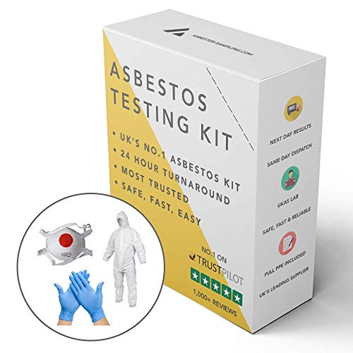 Kit de prueba de amianto y 2 muestras, incluyendo PPE, envío de vuelta y prueba de muestra