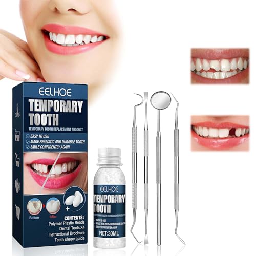 Kit de Reparación de Dientes, Perla Dental Incluye Kit de Restauración Dental, Perla Dental para Dientes Rotos Faltantes Material de Relleno de Dientes Dentales, 30g
