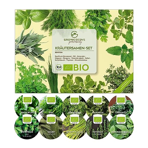 Kit de semillas plantas aromaticas ecologicas - set de semillas de hierbas aromaticas para jardín de hierbas interior o exterior