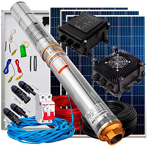 Kit Solar Bombeo Completo 300W + Bomba Sumergible + Controlador de Bomba Solar + Paneles Solares + Accesorios - PlusEnergy