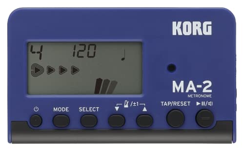 KORG MA-2 - Metrónomo digital de bolsillo con pantalla LCD, azul y negro