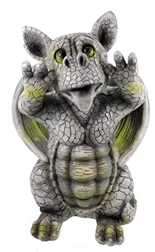 Kremers Schatzkiste Figura de dragón travieso corta mueca 27 cm Dragón Figura Jardín Escultura Gárgola