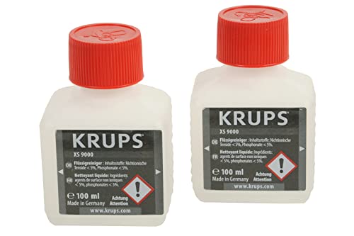 Krups XS9000 Juego de 2 Botellas de liquido Limpiador para la Sistema de Espuma de Leche, 100 milliliters