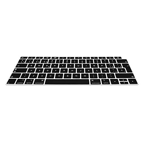 kwmobile Protector Compatible con Apple MacBook Air 13" 2018 2019 2020 A1932 - Cubierta para Teclado en español Tipo QWERTY Negro